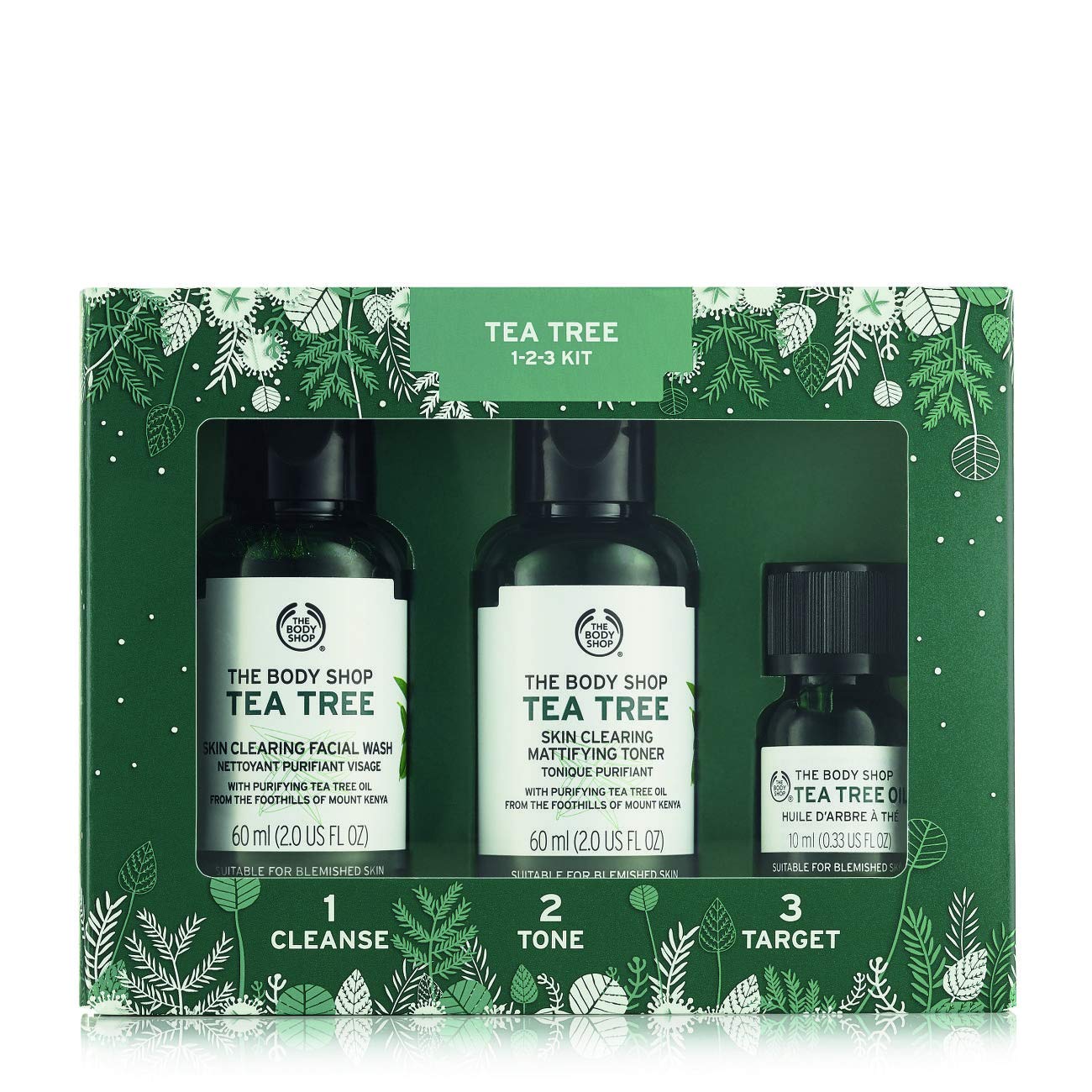 The Body Shop Tea Tree Skin Clearing Gift Selection (60ml Facial Wash, 60ml Toner, 10ml Oil)