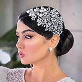 Mpoikba Wedding Hair Pieces for Brides, Rhinestone Bride Headpiece, Handmade Bridal Hair Accessories