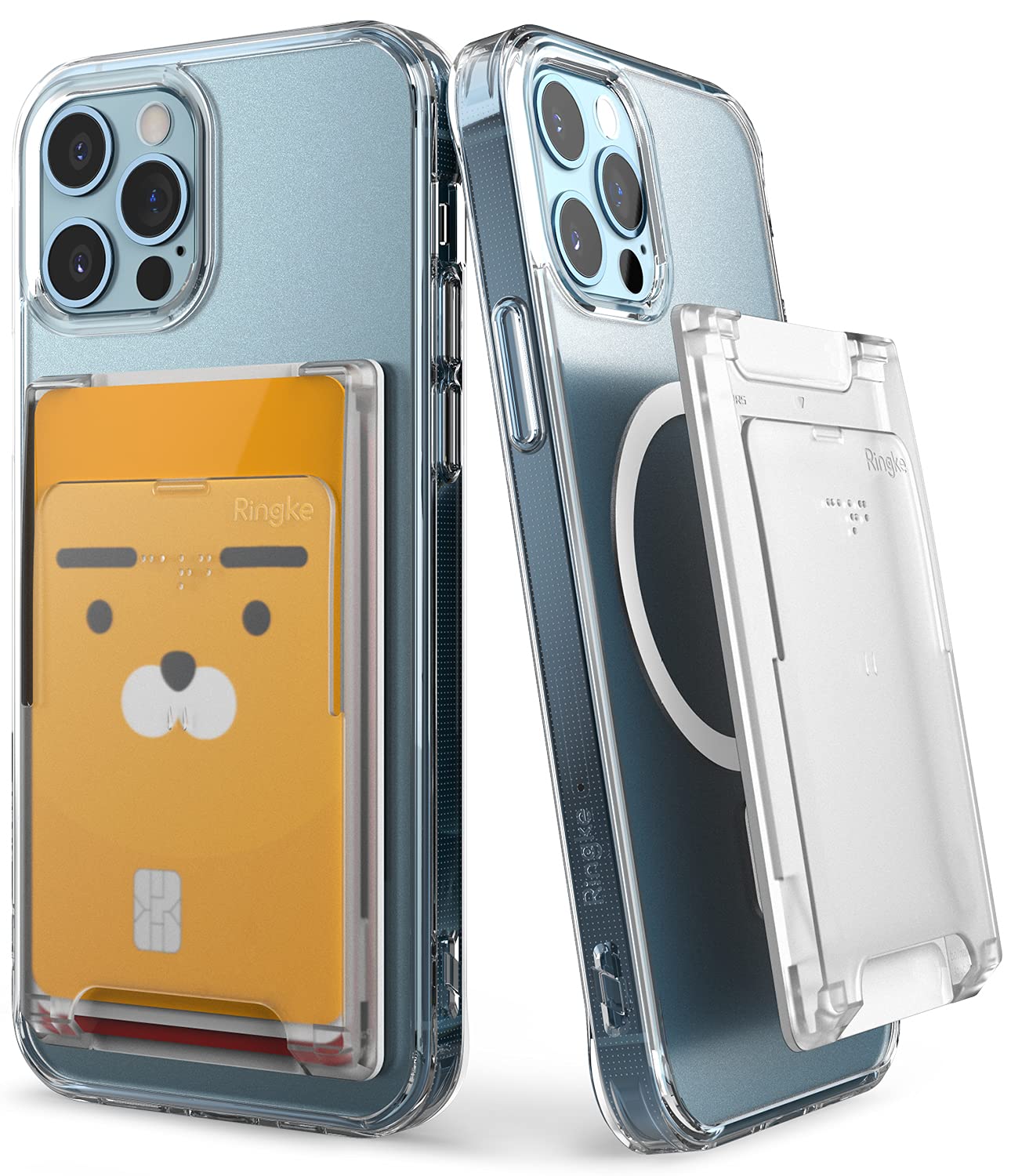 【Ringke】MAGNETIC SLOT CARD HOLDER カードホルダー SUICA PASMO MagSafe対応 収納 財布 定期入れ 名刺入れ カード収納 カード入れ スマホ カード ホルダー ポケットケース クレジットカード マグネット スマホカードケース - Clear Mist商品画像