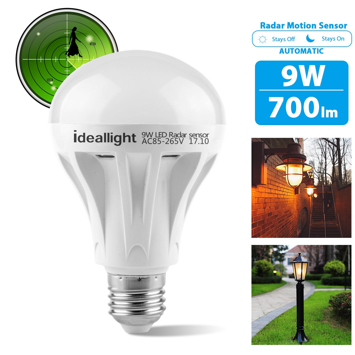 Outdoor Motion Sensor Light Dusk To Dawn Led Bulb 100 Watt Equivalent