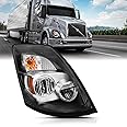AmeriLite for Volvo 2004-2018 VNL & 2015-2018 VNX Chrome [6000K Extreme LED High Low Beam] Replacement Headlights - Right Pssenger Side
