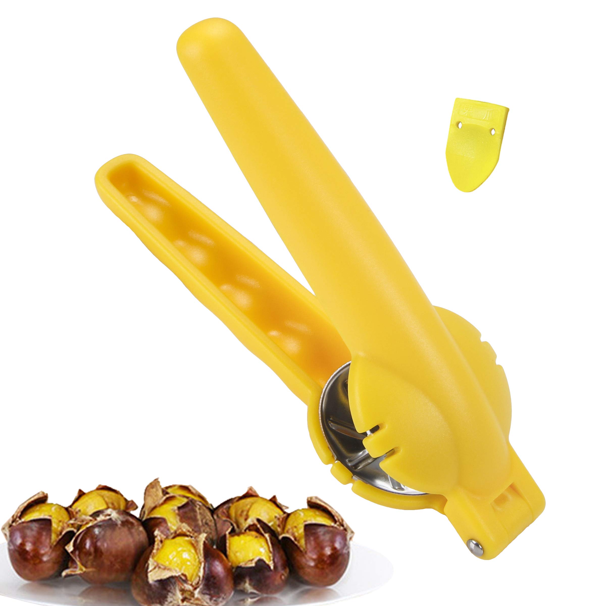 MSY BIGSUNNY Chestnut Cutter Tool Opener Knife Metal Opener Plier(Yellow)