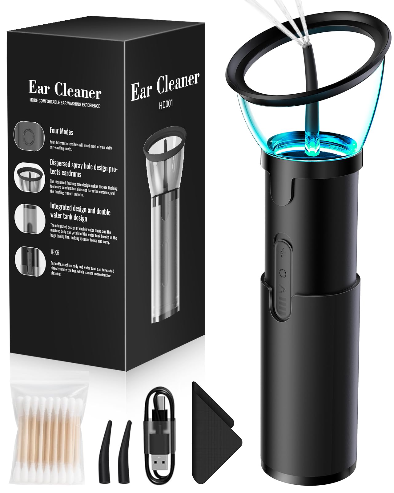 Photo 1 of STYNGT Ear Wax Removal, Safe and Rechargeable Ear Cleaner with 4 Pressure Modes, Electric Ear Cleaning Kit with USB, IPX6, Water Resistant Earwax Removal Tool for Adults