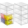 Amazon.com: mDesign Stackable Storage Containers Box with 2 Pull-Out ...