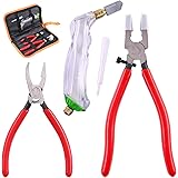 Swpeet 3Pcs Heavy Duty Glass Running Pliers, Breaker Grozer Pliers and Grip Oil Feed Glass Cutter Kit, Professional Stained G