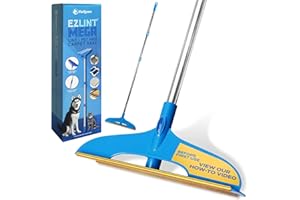 PetLovers Mega 52" Telescopic Carpet Rake & Pet Hair Removal Broom - Adjustable Rake for Carpet, Rugs, & Stairs - Ergonomic Handle & Extra Wide Head for Quick Pet Hair Pickup
