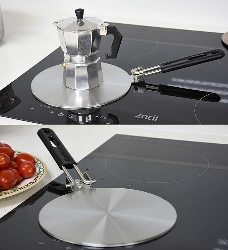 Heat Diffuser Plate For Glass Cooktops - 11" Aluminum Alloy Induction Adapter With Removable Handle