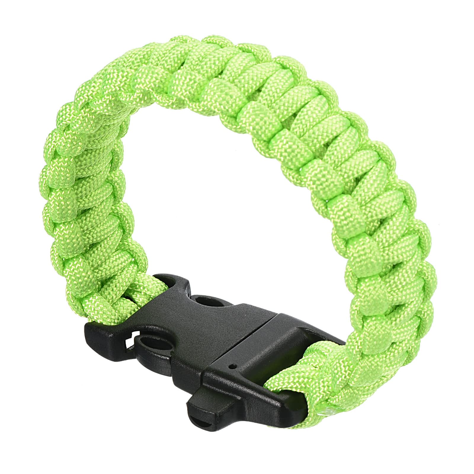 PATIKIL Survival Paracord Bracelets, Braided Parachute Bracelet with Plastic Buckle Party Favors Camping Gifts Outdoor Wraps for Men, Light Green
