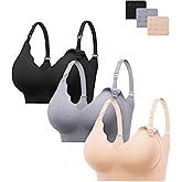 HBselect Nursing Bras for Breastfeeding 3PCS Comfort Jelly Maternity Bras Seamless Wireless Push Up Pregnancy Bralettes