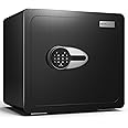 BONANO 1.6 Cub Fireproof Safe Box with Mute Function & Digital Touch Screen Keypad, Waterproof Money Safe with Removable Shelf & Led Light, Wall Mountable