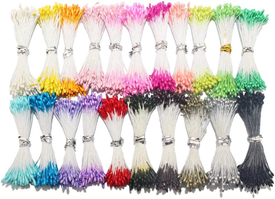 Wholesale Multicolor Double Tips 1mm Pearl Flower Stamen Cake Decoration 1800pcs