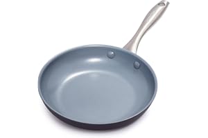 GreenPan Lima Ceramic Hard Anodized 8" Frying Pan Skillet Nonstick, PFAS/PFOA-Free Nontoxic Pots and Pans, Oven & Broiler Safe, Stainless Steel Handle, Cookware for Eggs & Omelet, Gray