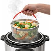Salbree Steamer Basket for 3qt Instant Pot and Many Other Pressure Cookers | Stainless steel strainer insert with silicone handle fits the 3qt Instant Pot and most air fryers. Comes in 3 different sizes