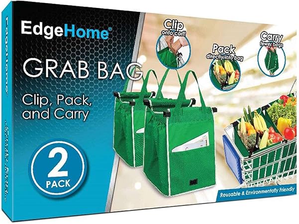 Amazon Co Jp Grab Bag 食料品買い物袋用クリップ 食料品カート 2袋 ホーム キッチン