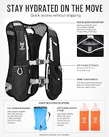UTOBEST Running Vest 5L Hydration Pack with 2 x 350ml Bottles Black view 6