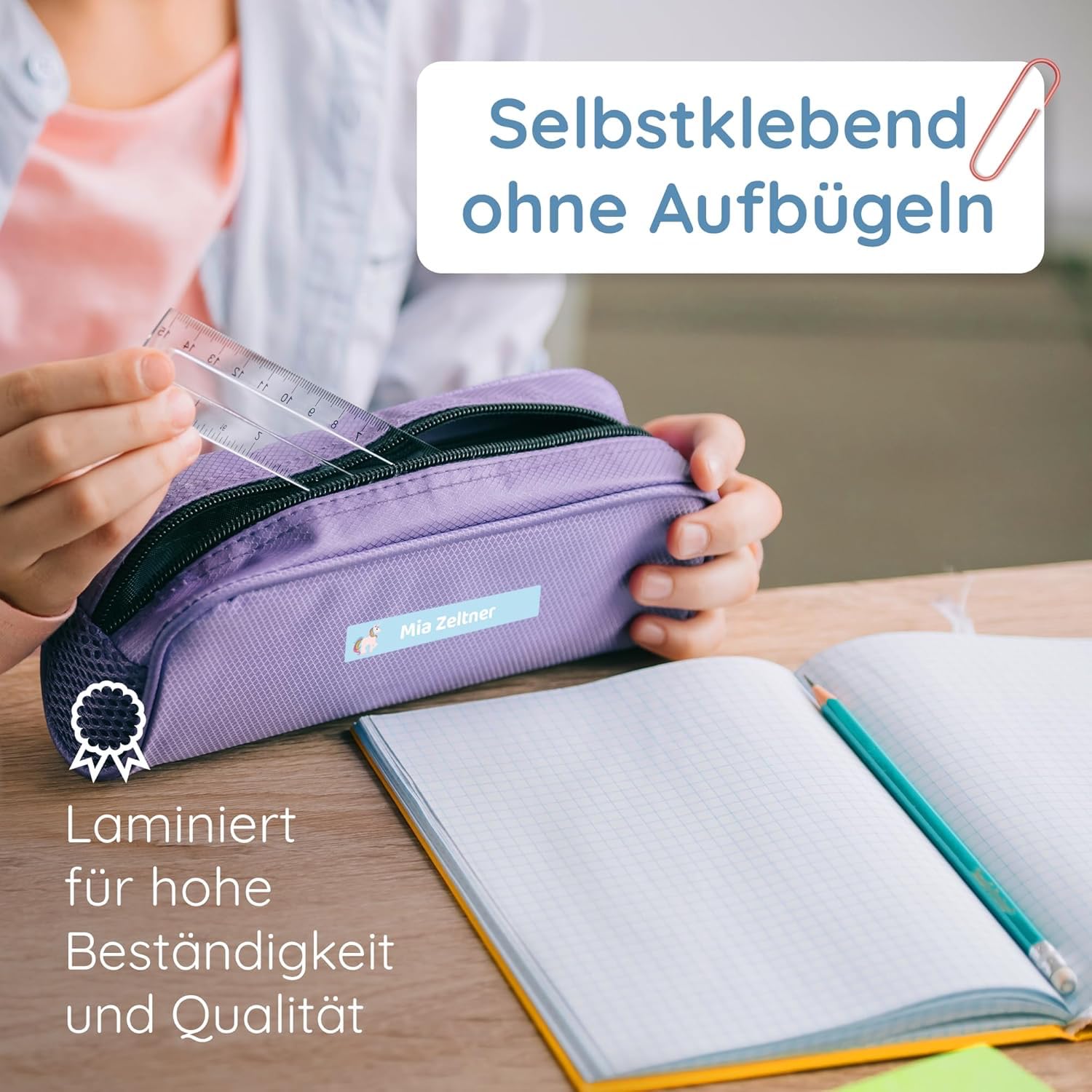 260 Stück personalisierte Namensaufkleber Set-Bögen Mini/Mittel/Groß - Spülmaschine geeignet/Wasserfest/Kratzfest für Innen und Außen (Blau, Set 260 Stück, Malik Demir-Auto) 2