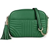 EVVE Quilted Crossbody Bags for Women - Stylish Camera Bag with Tassel - Lightweight Medium Size Shoulder Purse | Quilted, with Tassel, Lightweight, Medium Size
