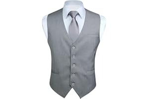 Enlision Men's Suit Vest Business Formal Dress Waistcoat Solid Color Vest for Suit or Tuxedo