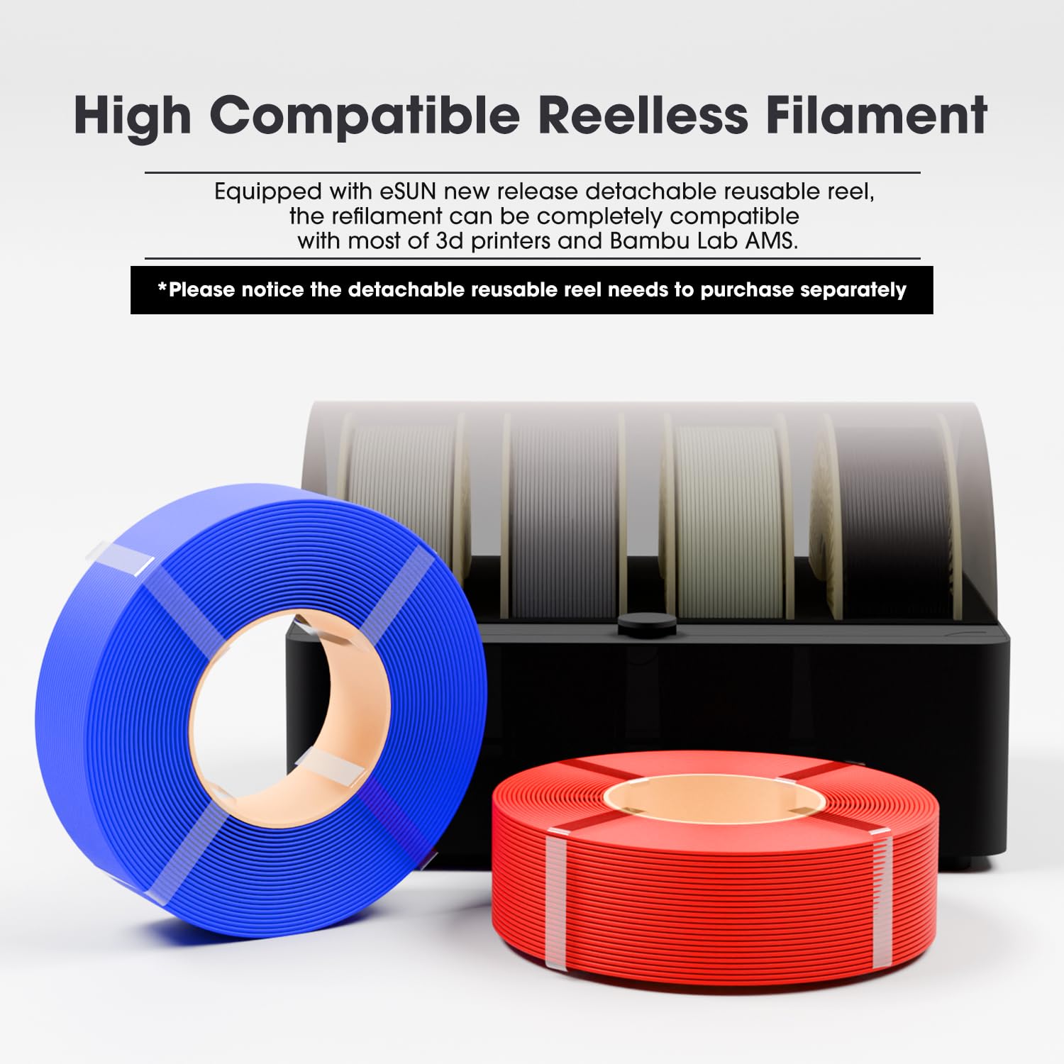 eSUN PLA Refill Filament 1.75mm, Spulenloses 3D Druck Filament Maßgenauigkeit +/- 0.05mm, 1KG Spule (2.2 LBS) Speedy PLA Filament für Hochgeschwindigkeitsdrucker, Weiß 4