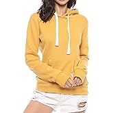 Urban Look Womens Active Long Sleeve Fleece Lined Fashion Hoodie Pullover with Plus Size