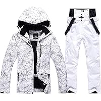 Fashion Women's High Waterproof Windproof Snowboard Colorful Printed Ski Jacket and Pants