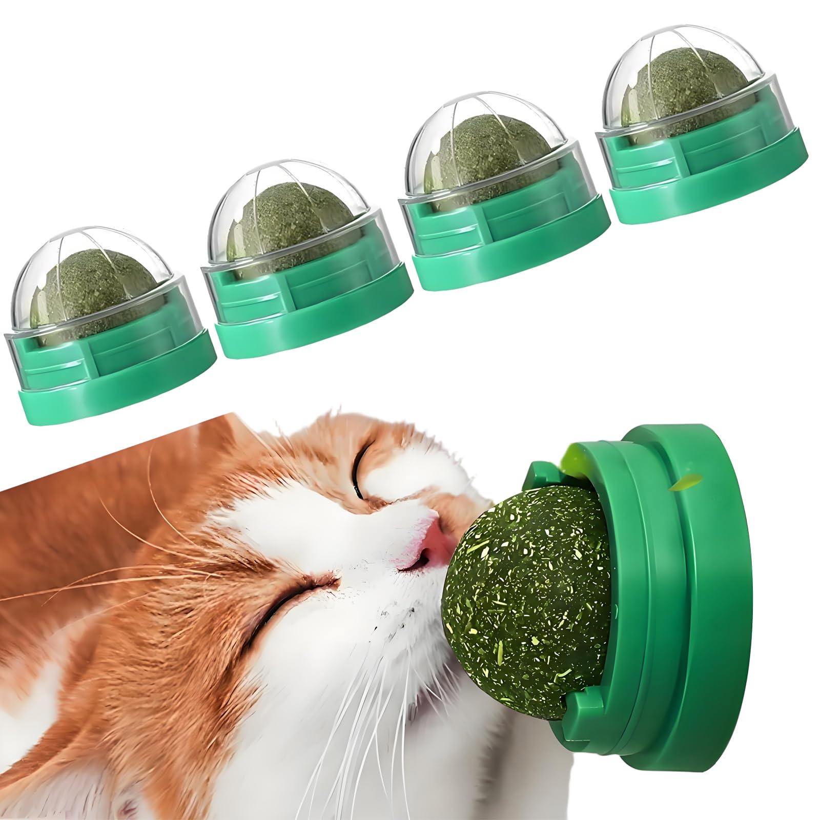 Photo 1 of FOONEA 4PCS Catnip Balls for Cats Wall Catnip Toys for Cat Lick Kitten Chew Toys Teeth Cleaning Dental Edible Cat Toys