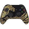 eXtremeRate Custom Shell for Xbox Series X & S Controller - Revitalize Your Controller - The Great Golden Wave Off Kanagawa - Black Front Housing Cover for Xbox Core Controller [Controller Excluded]