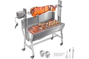 ATATOD 37" Electric Rotisserie Grill, Pig Lamb Spit Roaster Stand Rotisserie 132 Lbs Capacity With Adjustable Height, BBQ Charcoal Rotisserie Grill Kit Stainless Steel For Outdoor Party Camping