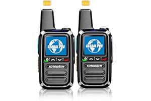 XOTODREM Global Lifetime Free Walkie Talkies Unlimited Range 4G LTE PoC(Push-to-Talk Over Cellular) Radios Nationwide PTT Two Way Radios Long Distance for Family, Logistics, Company 2pcs with sim Card
