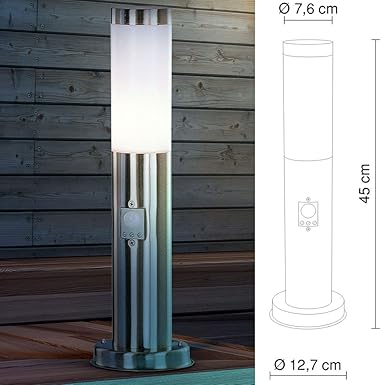 Außenlampenserie Edelstahl Außenleuchtung Gartenlampe Wegbeleuchtung Wandlampe Globo Boston, Artikelnummer:3158S