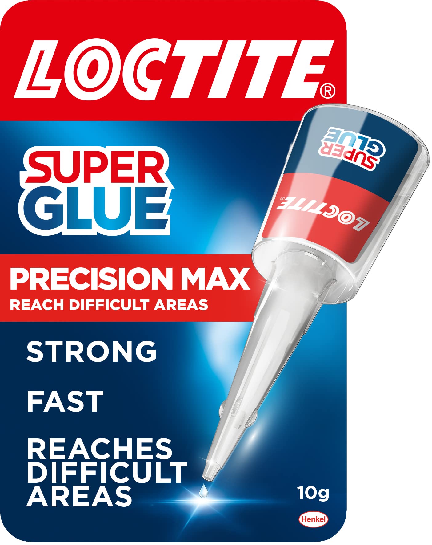 Loctite Precision Max, Strong All Purpose Liquid Adhesive, Accurate Repairs, Instant Super Glue for Various Materials, Easy to Use Clear Glue, 1 x 10g