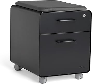 Poppin Black Mini Stow File Cabinet With Casters And Pad Black Amazon Ca Office Products