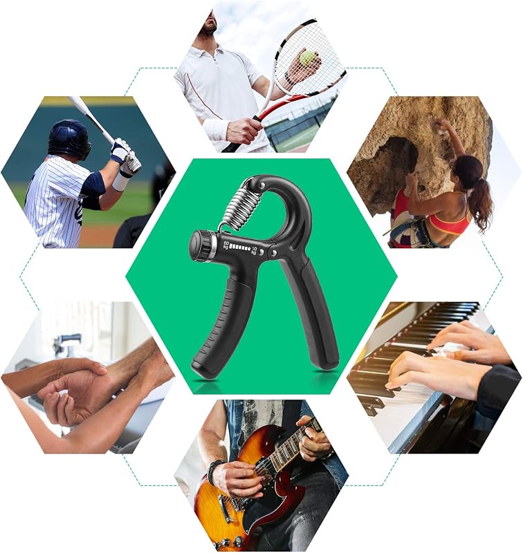 Lot de 2 Hand Grip, Hand Grip Musculation, Résistance Réglable 22-132Lbs (10-60kg), Pince de Musculation Antidérapante, pour Athlètes et Exercices de Récupération de la Main