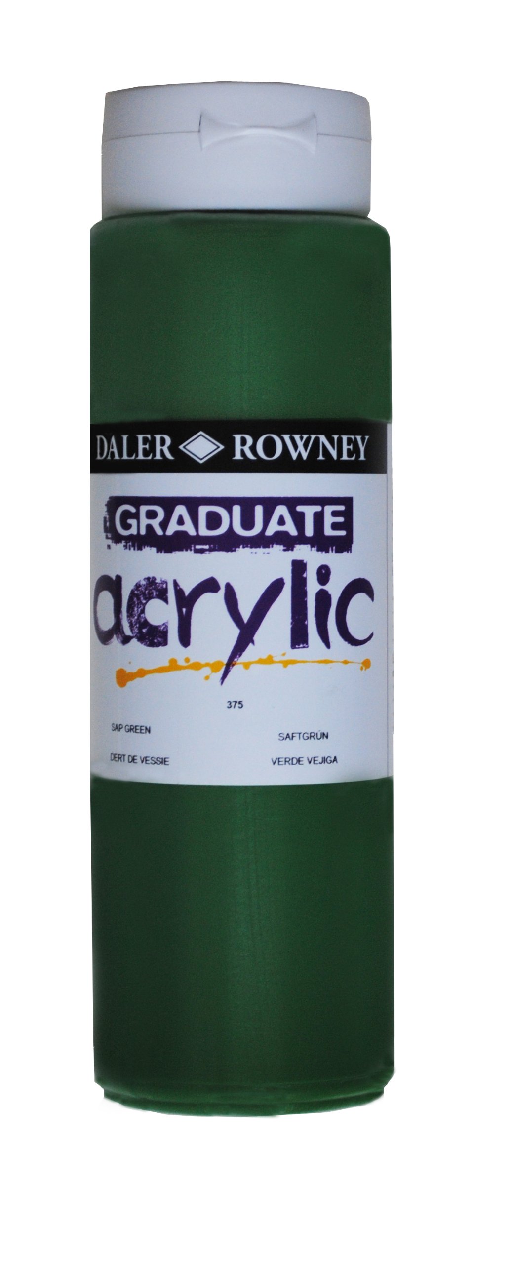Daler-Rowney Graduate Acrylic Paint, Plastic Bottle, 16.91oz - 500 ml, Sap Green