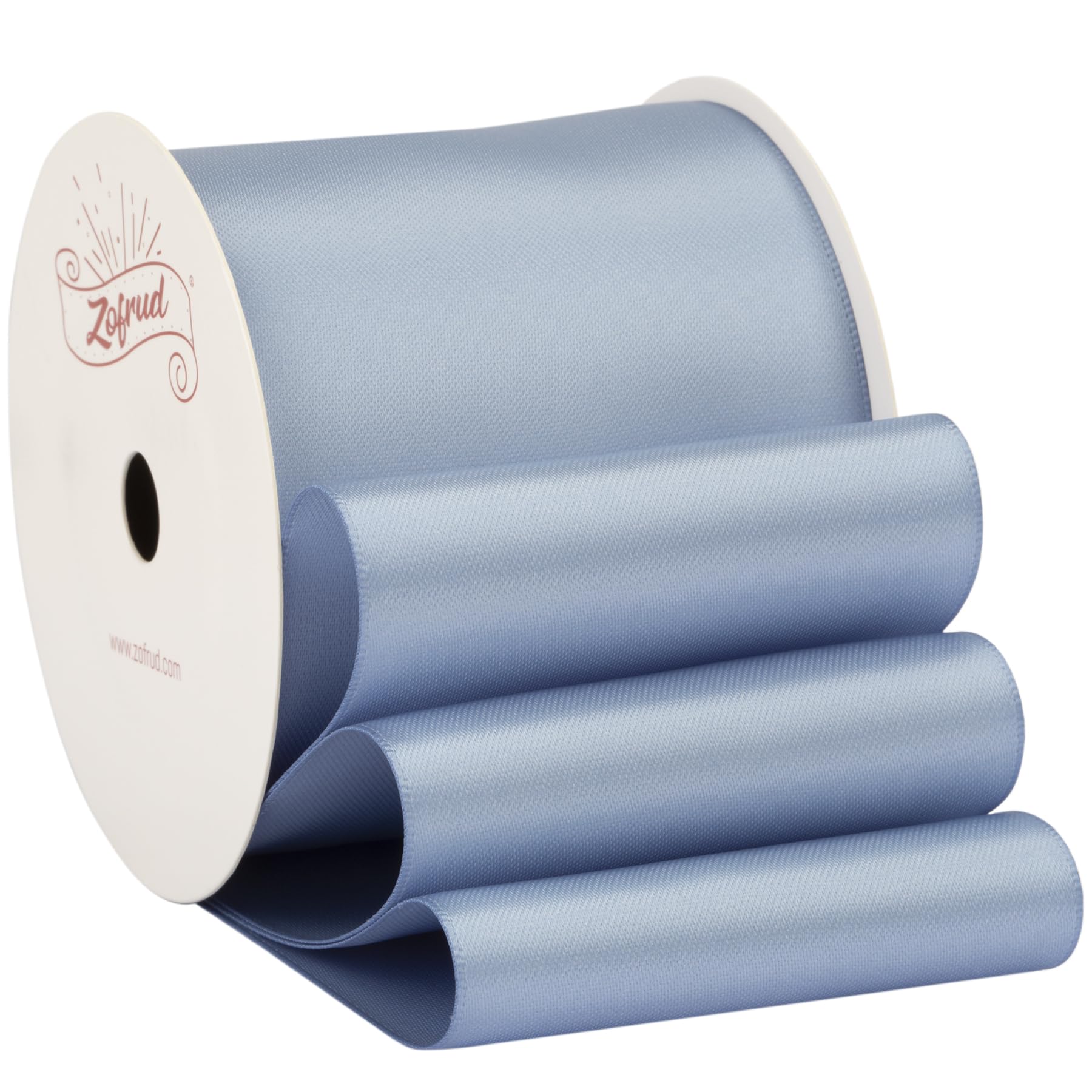 Zofrud French Blue Satin Ribbon 63mm x 9 Meters - Large Ribbon Ideal for Bows, Gift Wrapping, Flower Bouquet, and Crafts