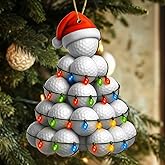 Golf Ball Christmas Ornament 2025, Ornaments for Christmas Tree, Funny Acrylic Sports Ornaments, Sports Lovers Gifts for Women, Men, Lovers, Players, Commemorative Hanging Decor