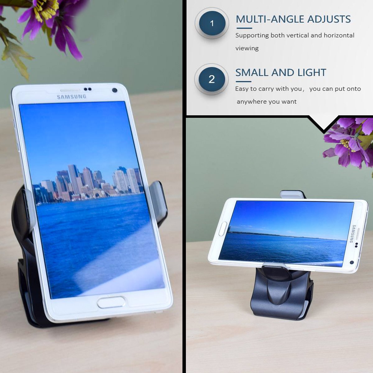 Car Phone Mount, Micagos Universal Phone Holder Cell Phone Car Air Vent Holder steering wheel holder rearview mirror Mount for iPhone X 8 Plus 7 6s SE Samsung Galaxy S9 S8 Edge S7 S6 Note 8 & GPS