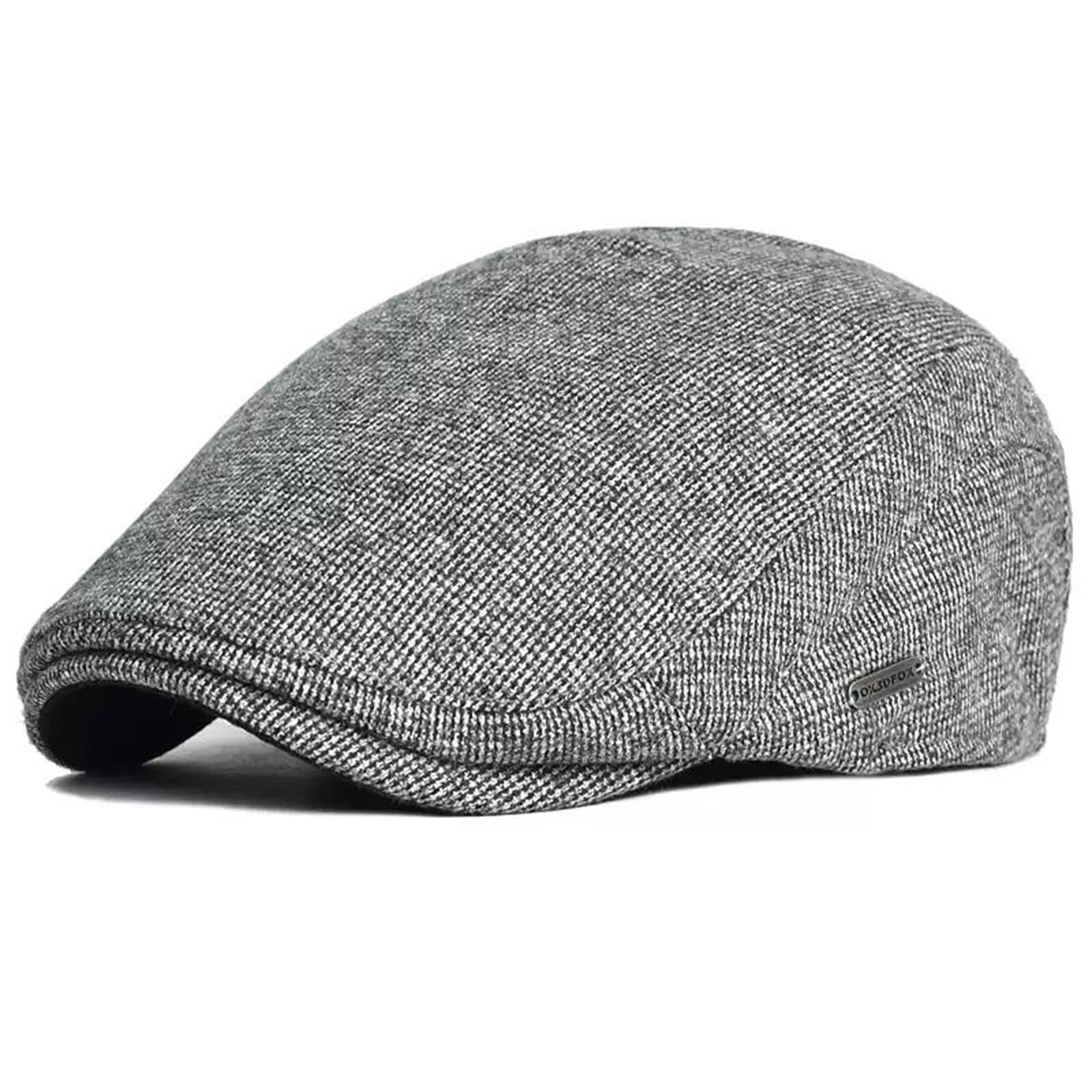 Flat Beret Men's Peaked Cap Cotton Beret Newsboy Driving Cabbie Cap Flat Cap