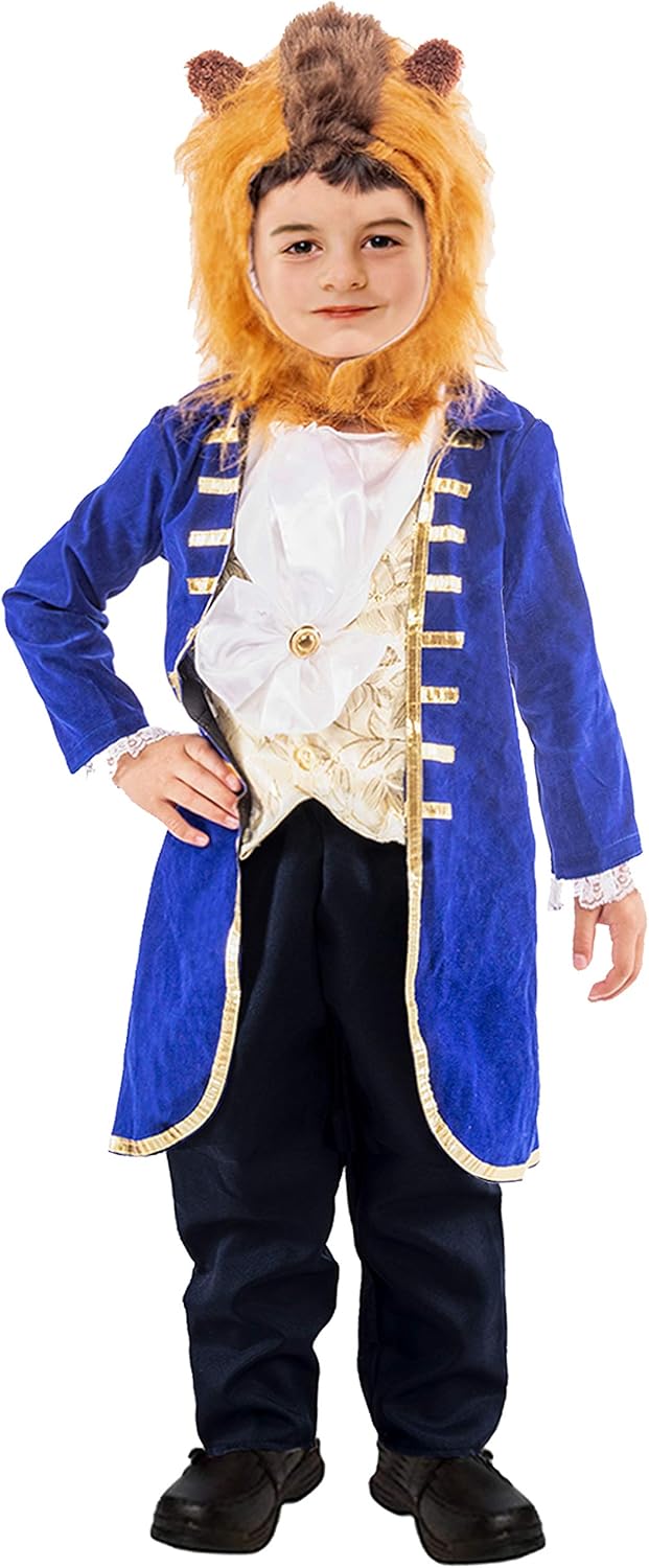 Amazon Augwindy コスプレ服 コスチューム衣装 野獣 子供用 男の子 キッズ 王子様 仮装 衣装 ハロウィン クリスマス M キッズコスチューム おもちゃ