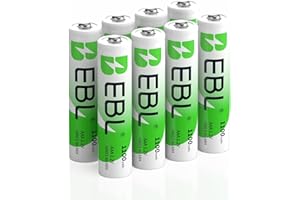 EBL AAA Rechargeable Batteries, 8-Count, Ni-MH 1100mAh 1.2V Triple A Batteries