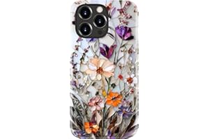 Goodon for iPhone 15 Pro Case Cute, Preppy Floral Design,Slim Silicone Protective Hard Cover, Wireless Charging Compatible Ae