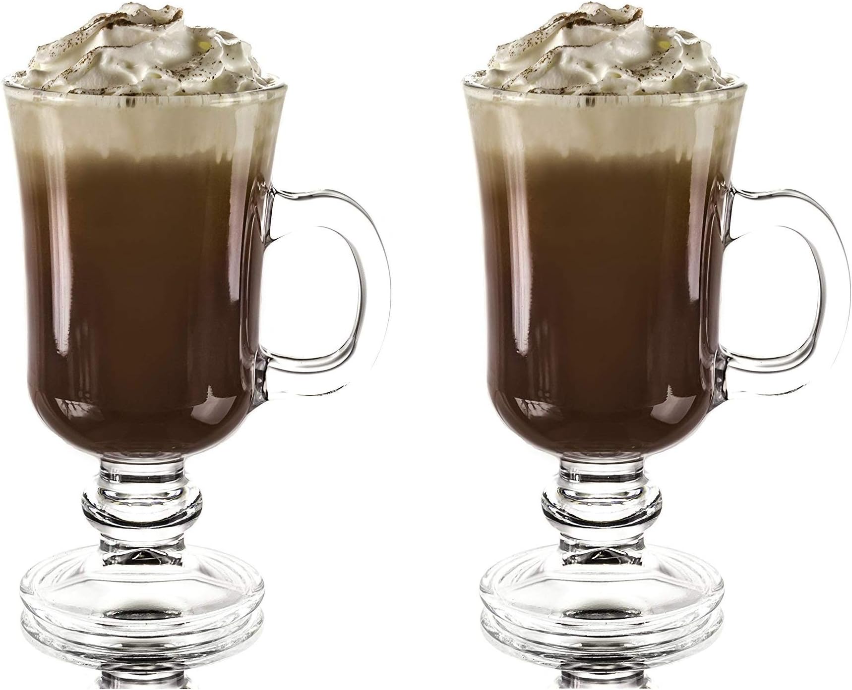 Famacart Irish Coffee Mug Set of 2 Espresso Cups Transparent