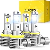 AUXITO 9005/HB3 H11/H8/H9 LED Bulbs Combo, 300% Brighter 6500K Cool White, 120W Fanless Light Bulbs, Pack of 4, 9005+H11
