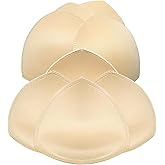 Fxspmt 4 Pairs Bra Pads Inserts, Sewn Edges Removable Bra Inserts, Breathable & Enhancers for Sports Bras, Swimwear, Dresses