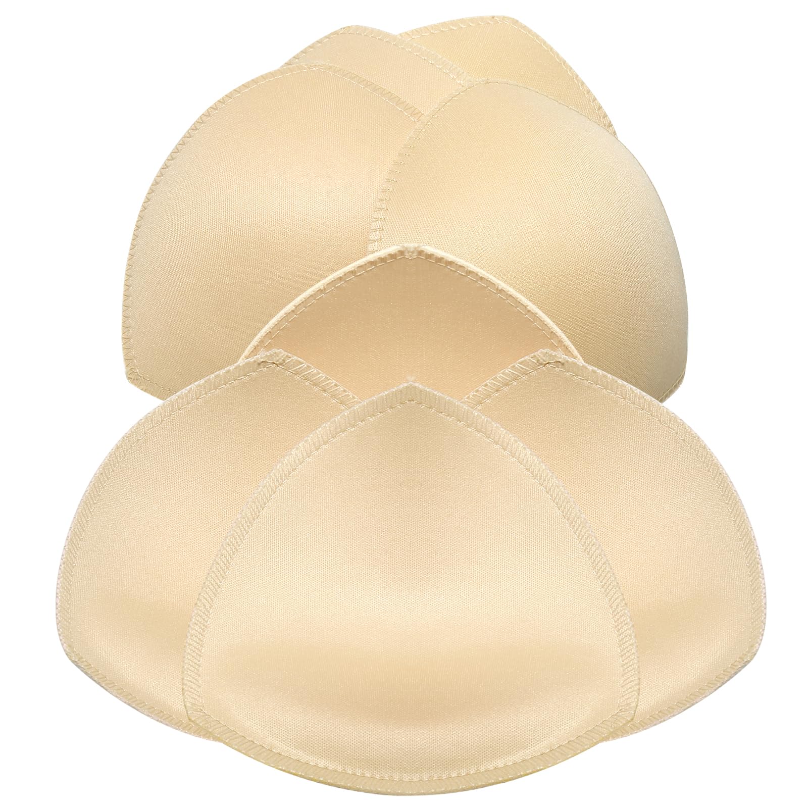 Photo 1 of Fxspmt 4 Pairs Bra Pads Inserts, Sewn Edges Removable Bra Inserts, Breathable & Enhancers for Sports Bras, Swimwear, Dresses (Beige, A/B/C)