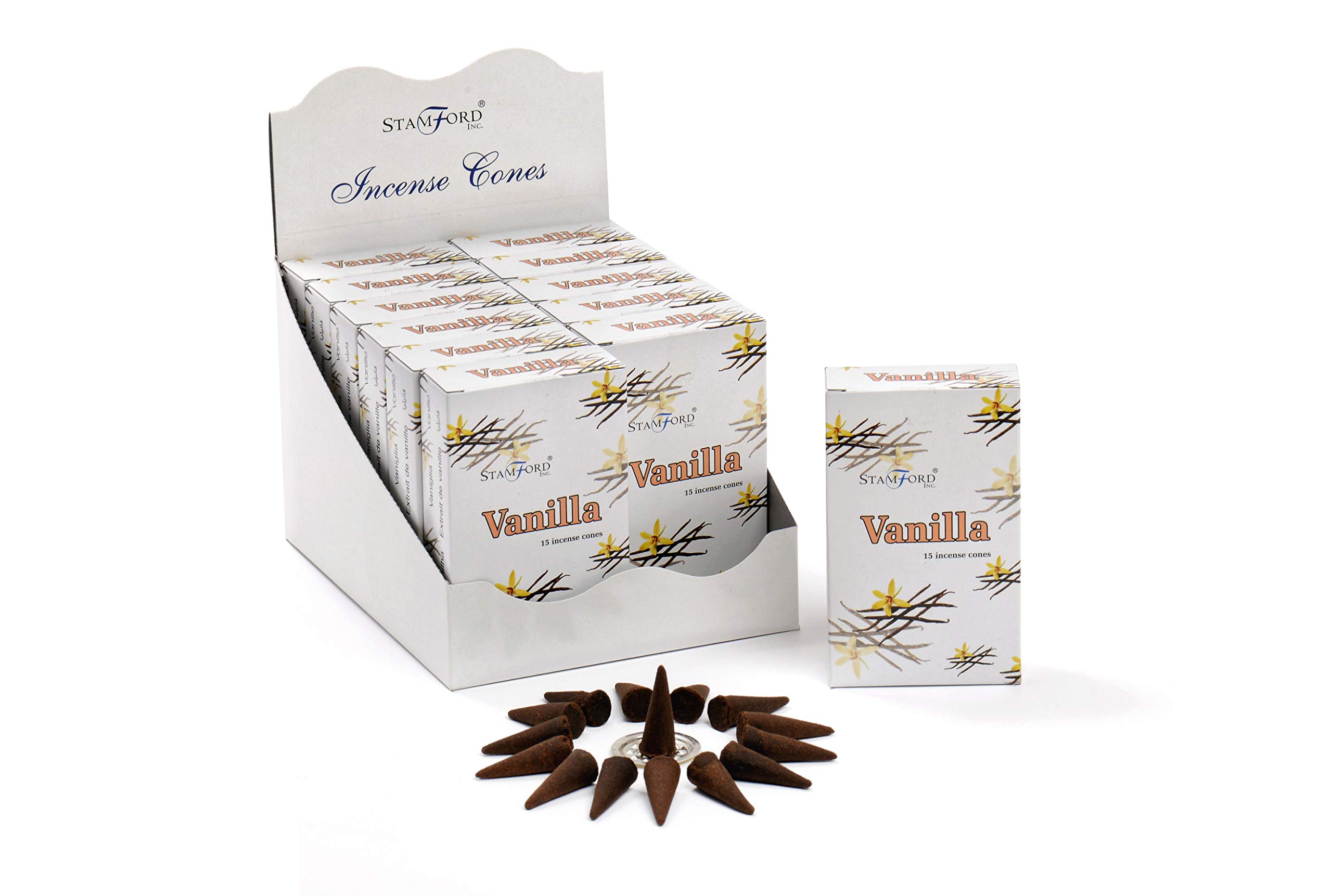 Stamford Vanilla Incense Cones, 15 Cones x 12 Packs — image 1