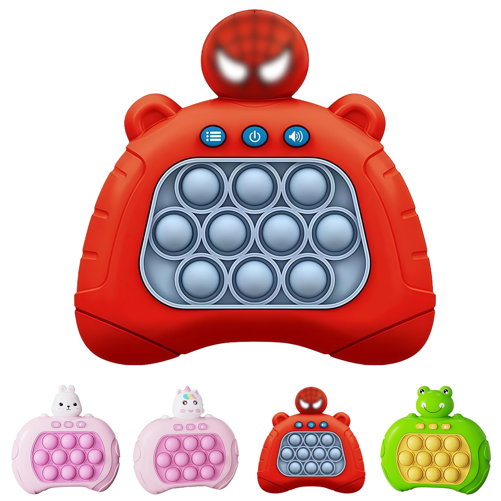 Light Up Pop it Game Quick Push Bubbles Game,Red Spider Handheld Fast Speed Pushing Game,Poppet Game Sensory Fidget Toys for Autism,Puzzle Pop Game Controller Spider Push Button Toy for Boys Xmas Gift