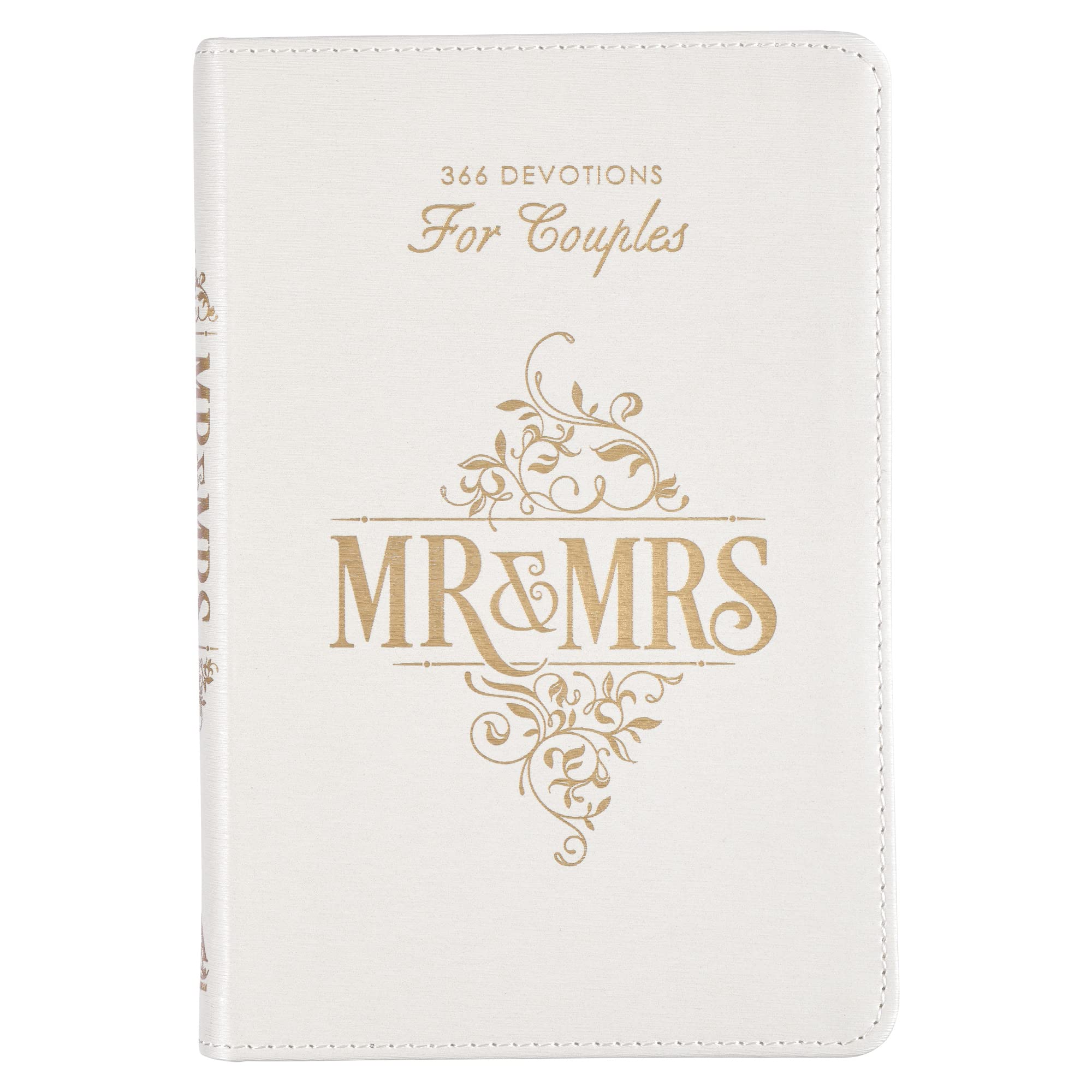 Photo 1 of Mr. and Mrs. 366 Devotions for Couples - White Faux Leather Devotional Gift Book for Bride and Groom, Engaged