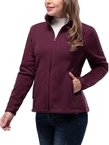 33,000ft Womens Fleece Jacket Full Zip Lightweight Breathable Red M