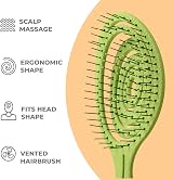 Ninabella Detangling Hair Brush Lime Green—Wet and Dry Tangle Remover view 3